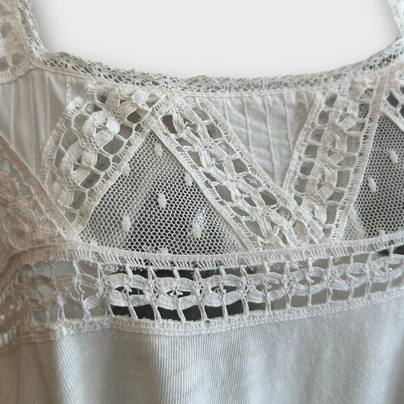 FREE PEOPLE Costa Mesh Babydoll Tank Top Shirt Medium - Picture 5 of 7